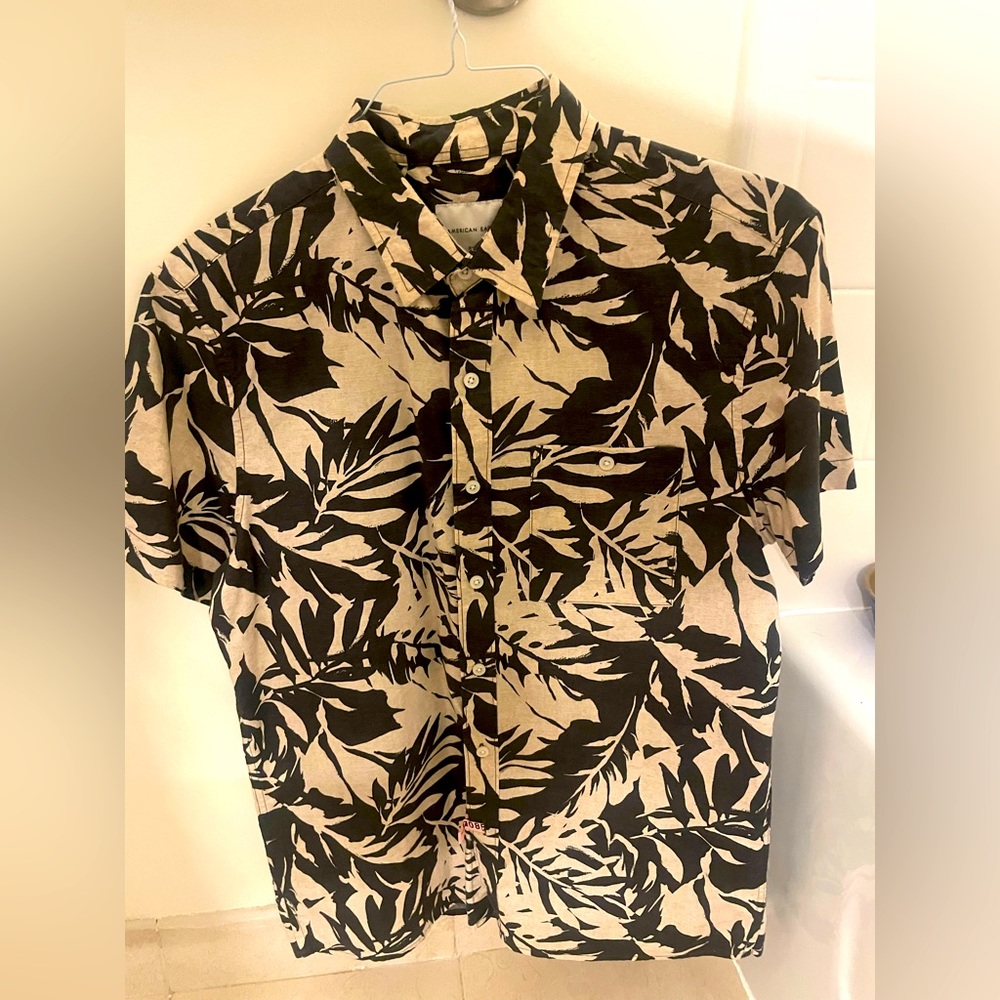 Print Short Sleeve Button Up